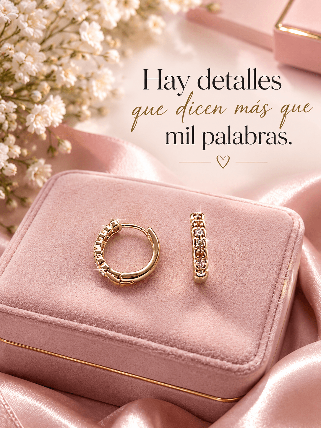 Aretes de argolla dorados con cristales